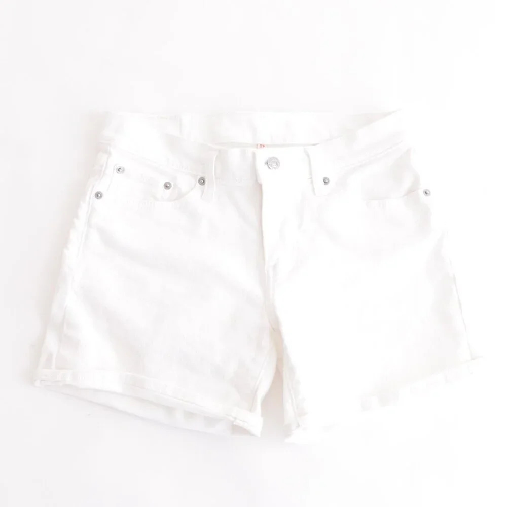 Levi's White Denim Jean Shorts